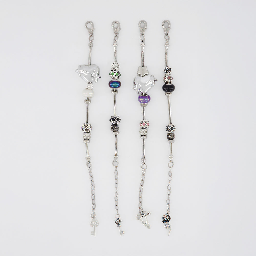 Snake Chain Beads Keyring (4 colors)